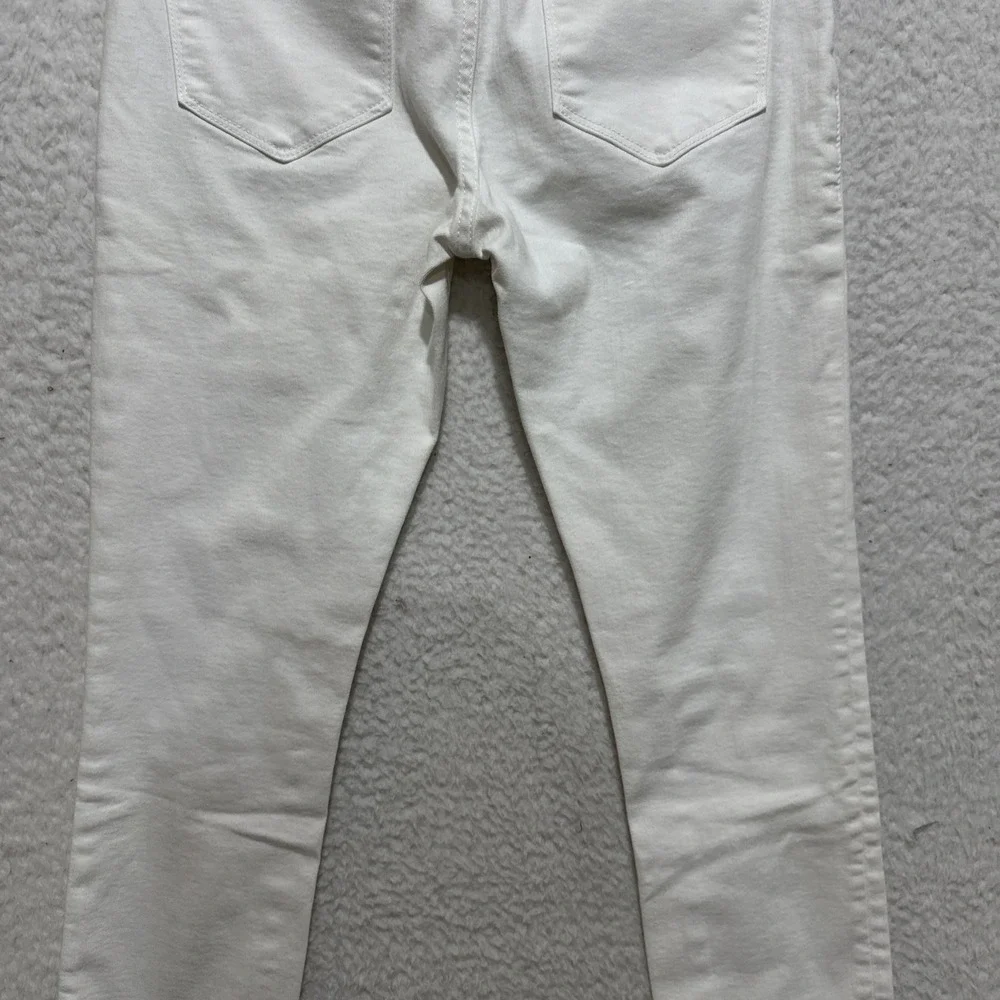 Frame Le Skinny De Jeanne Crop‎ Mid Rise Ivory White Jeans Women's Size 27